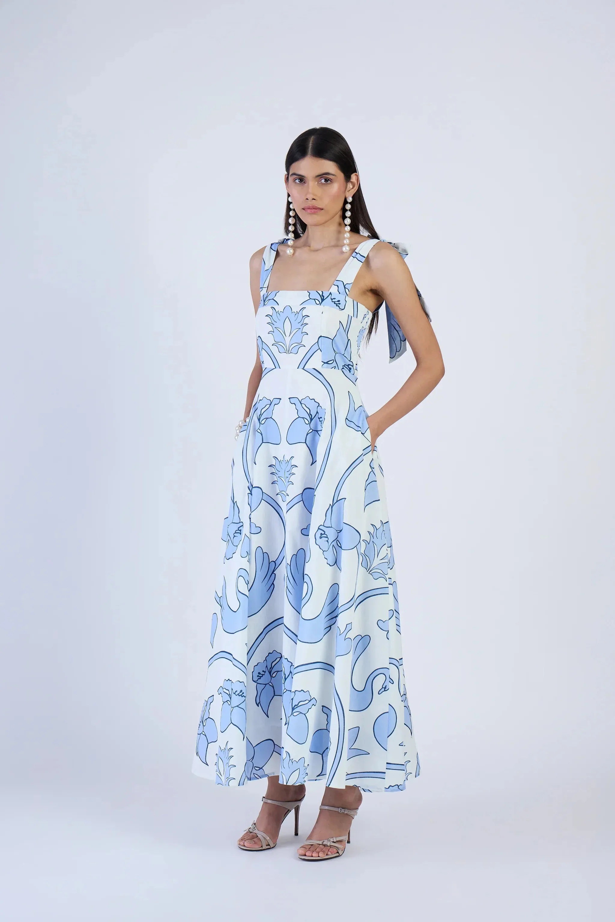 Pearl Dress in Monaco Celeste sold by Beau & Ro product image thumbnail 5