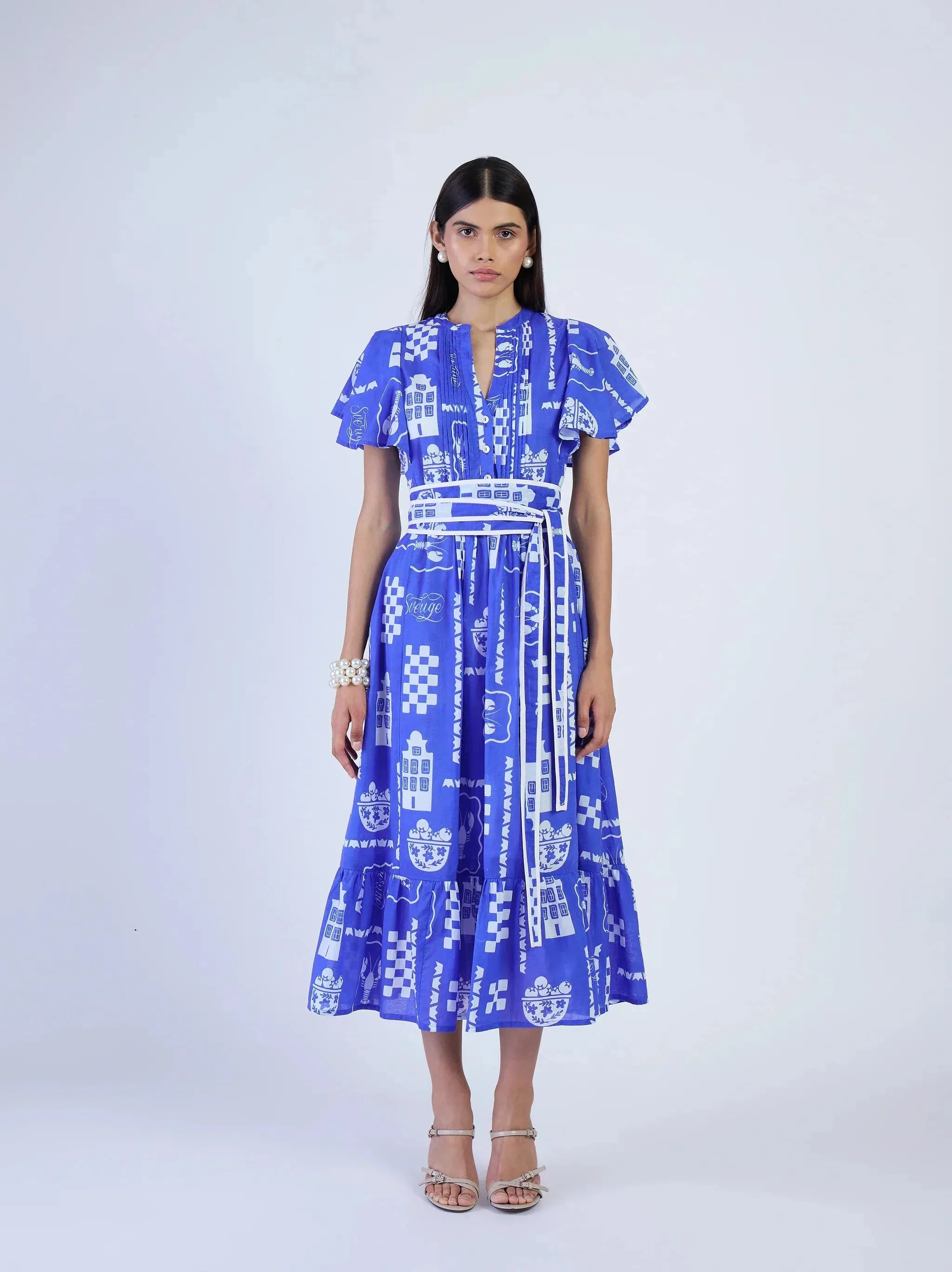 Leni Dress in Sverige Indigo sold by Beau & Ro