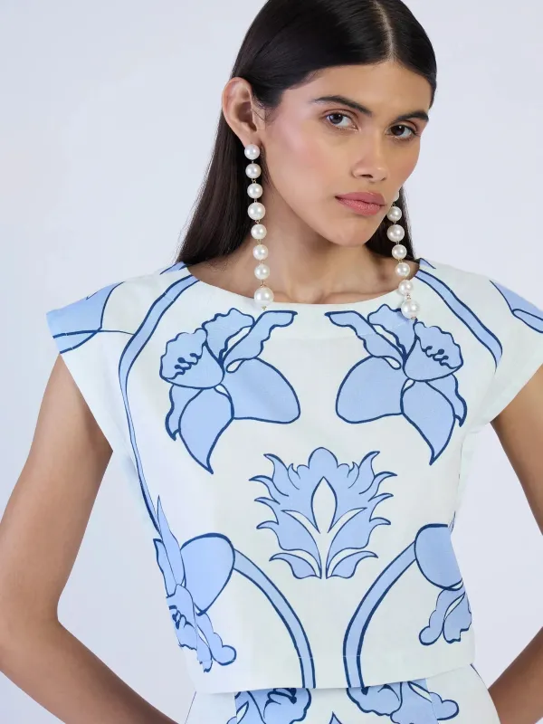 Piper Top in Monaco Celeste sold by Beau & Ro