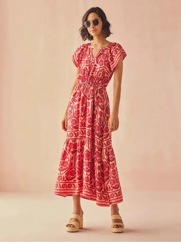 Cora Midi Dress in Tessa Coji sold by Beau & Ro