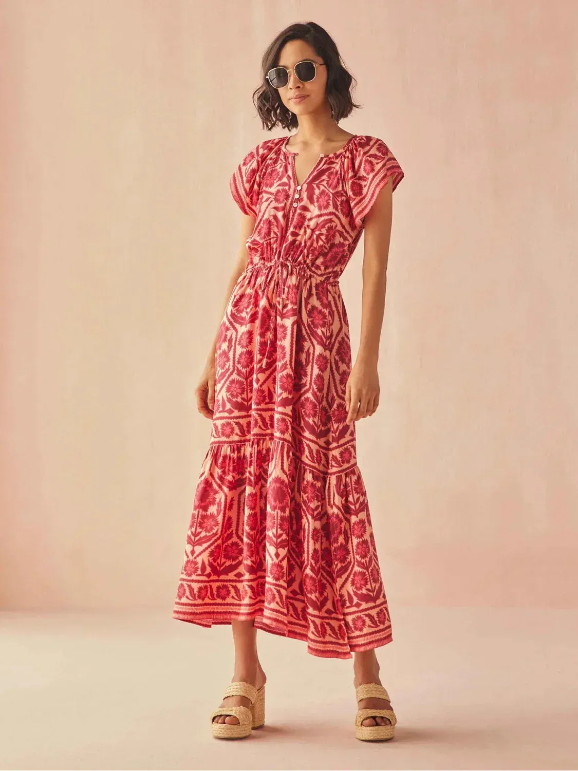 Cora Midi Dress in Tessa Coji sold by Beau & Ro