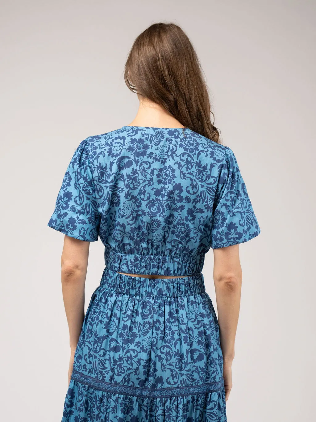 The Abby Top | Navy Flore sold by Beau & Ro product image thumbnail 3
