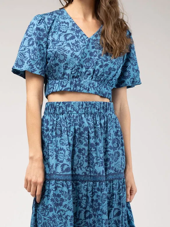 The Abby Top | Navy Flore sold by Beau & Ro