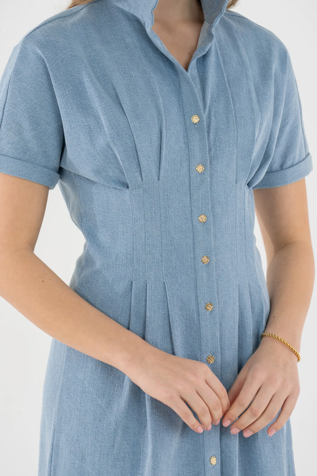Georgia Dress in Classic Denim sold by Beau & Ro product image thumbnail 5