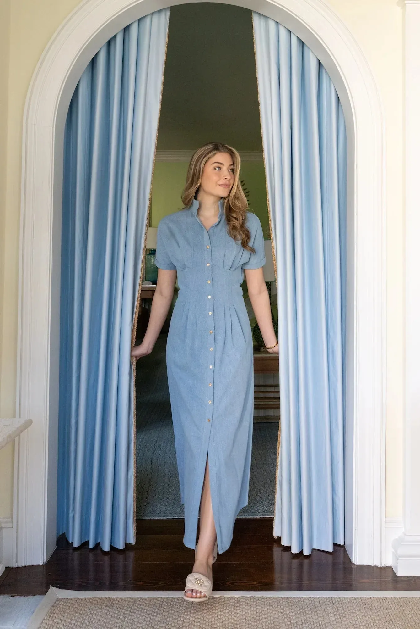 Georgia Dress in Classic Denim sold by Beau & Ro product image thumbnail 2