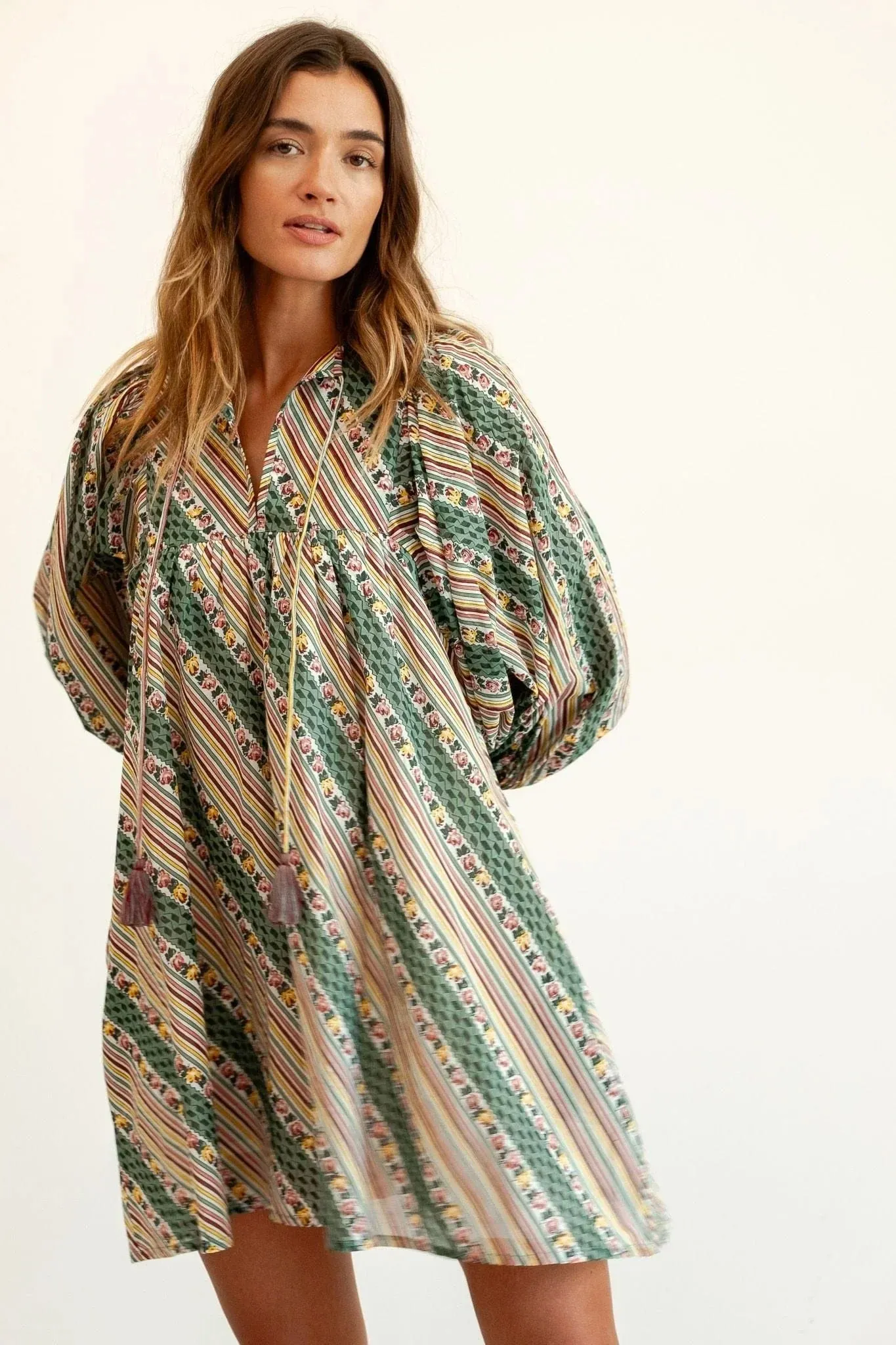 Daisy Dress in Rose Stripe sold by Beau & Ro