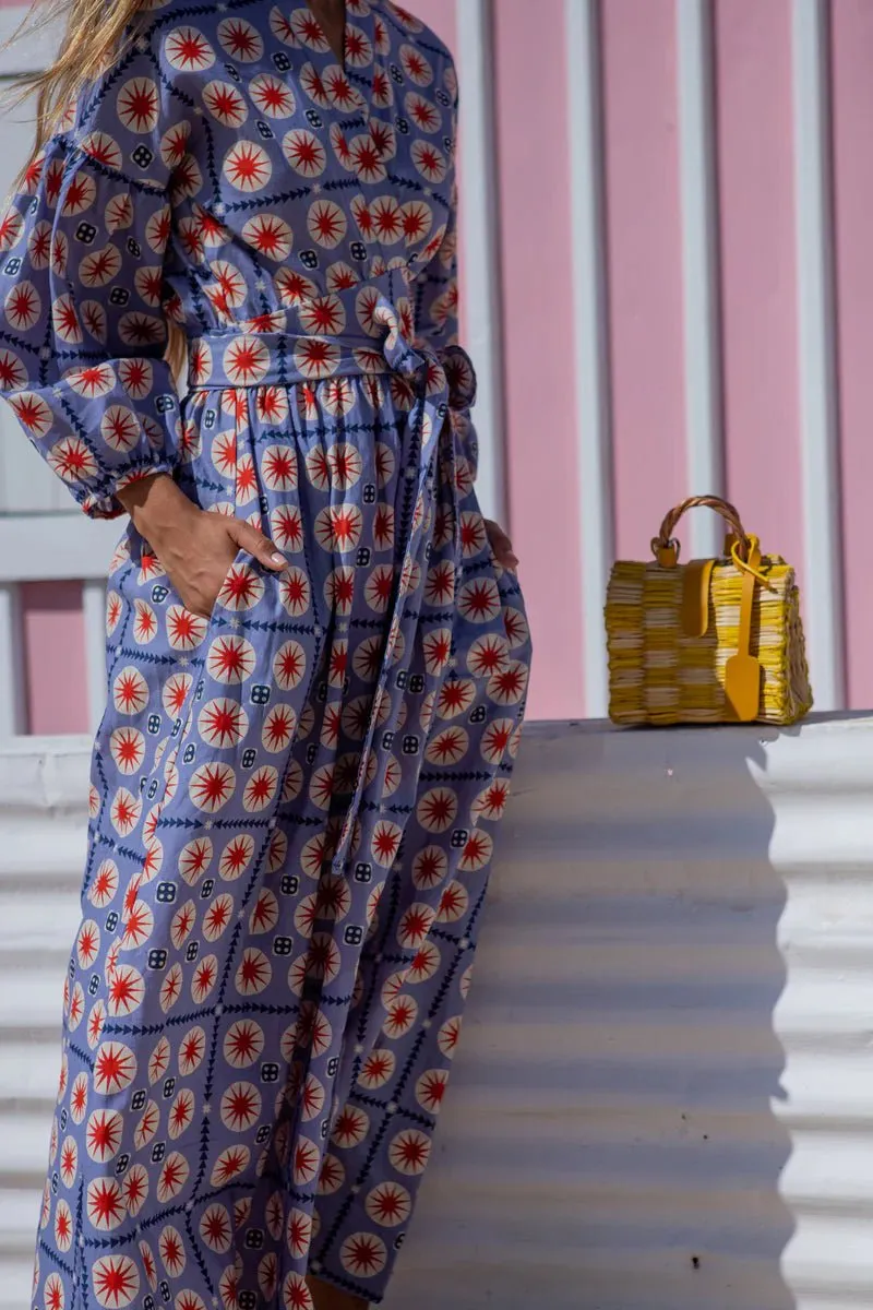 Simona Cross-Chest Dress in Poppy Sun sold by Beau & Ro product image thumbnail 2