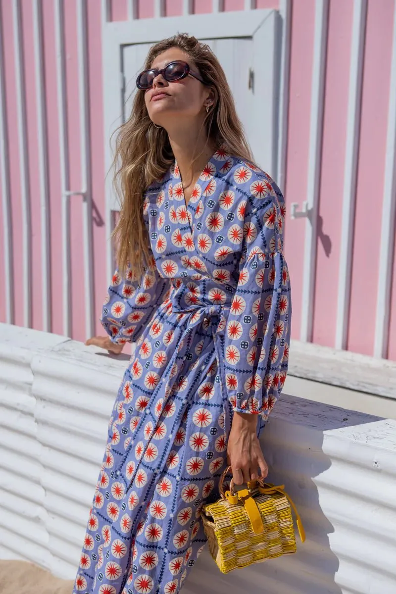 Simona Cross-Chest Dress in Poppy Sun sold by Beau & Ro product image thumbnail 3