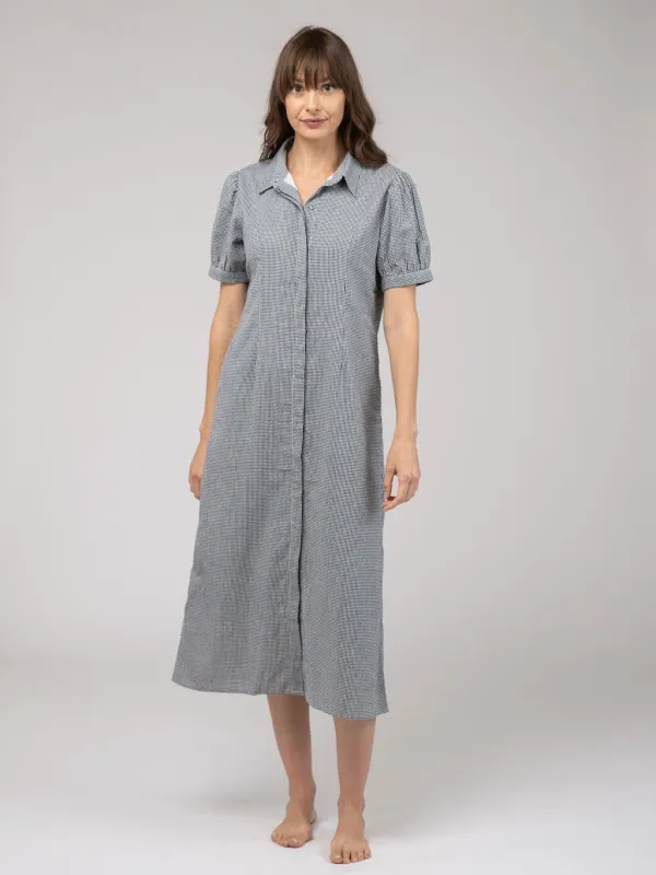 The Kris Dress | Black Check Seersucker sold by Beau & Ro