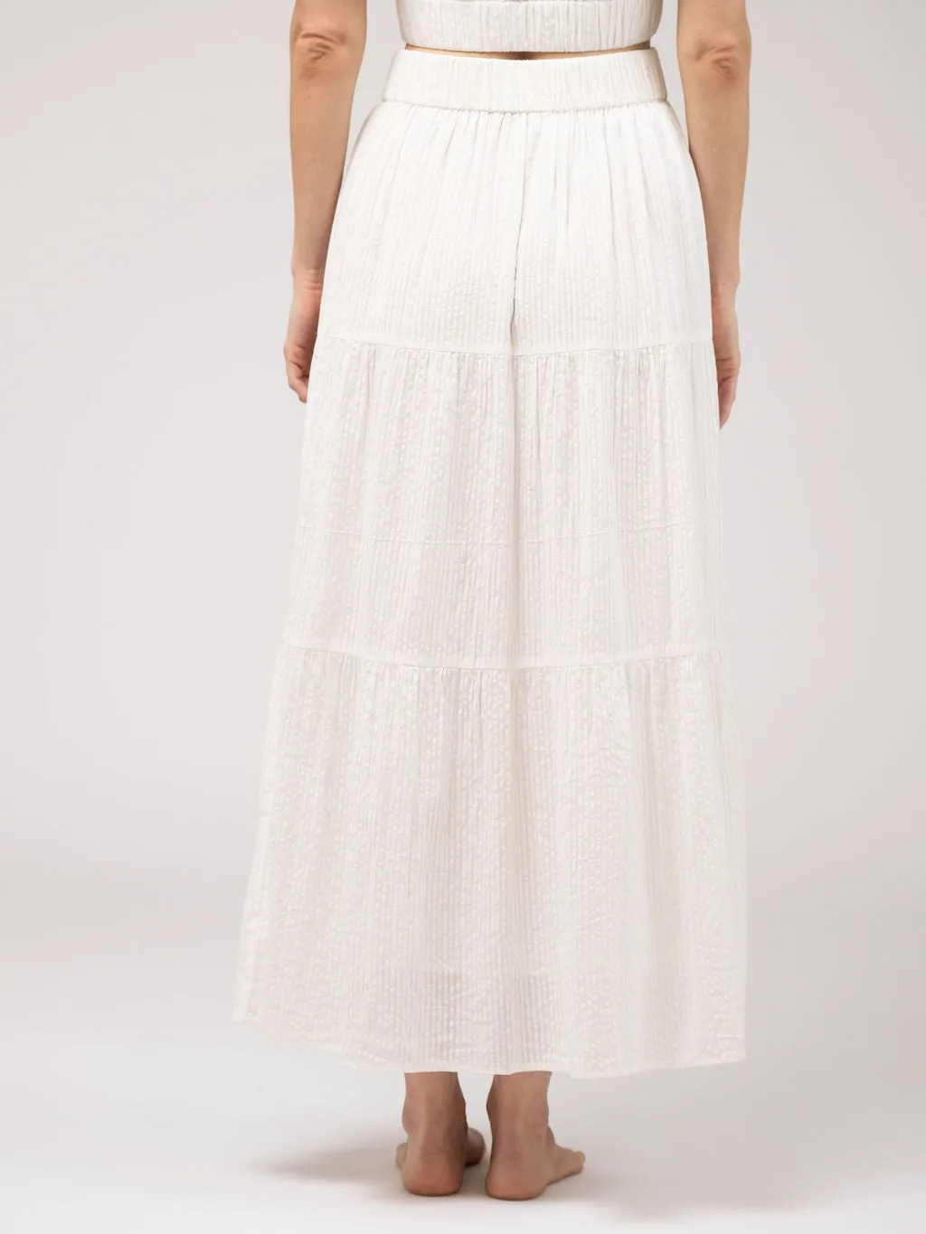 The Abby Skirt | White Seersucker sold by Beau & Ro product image thumbnail 4