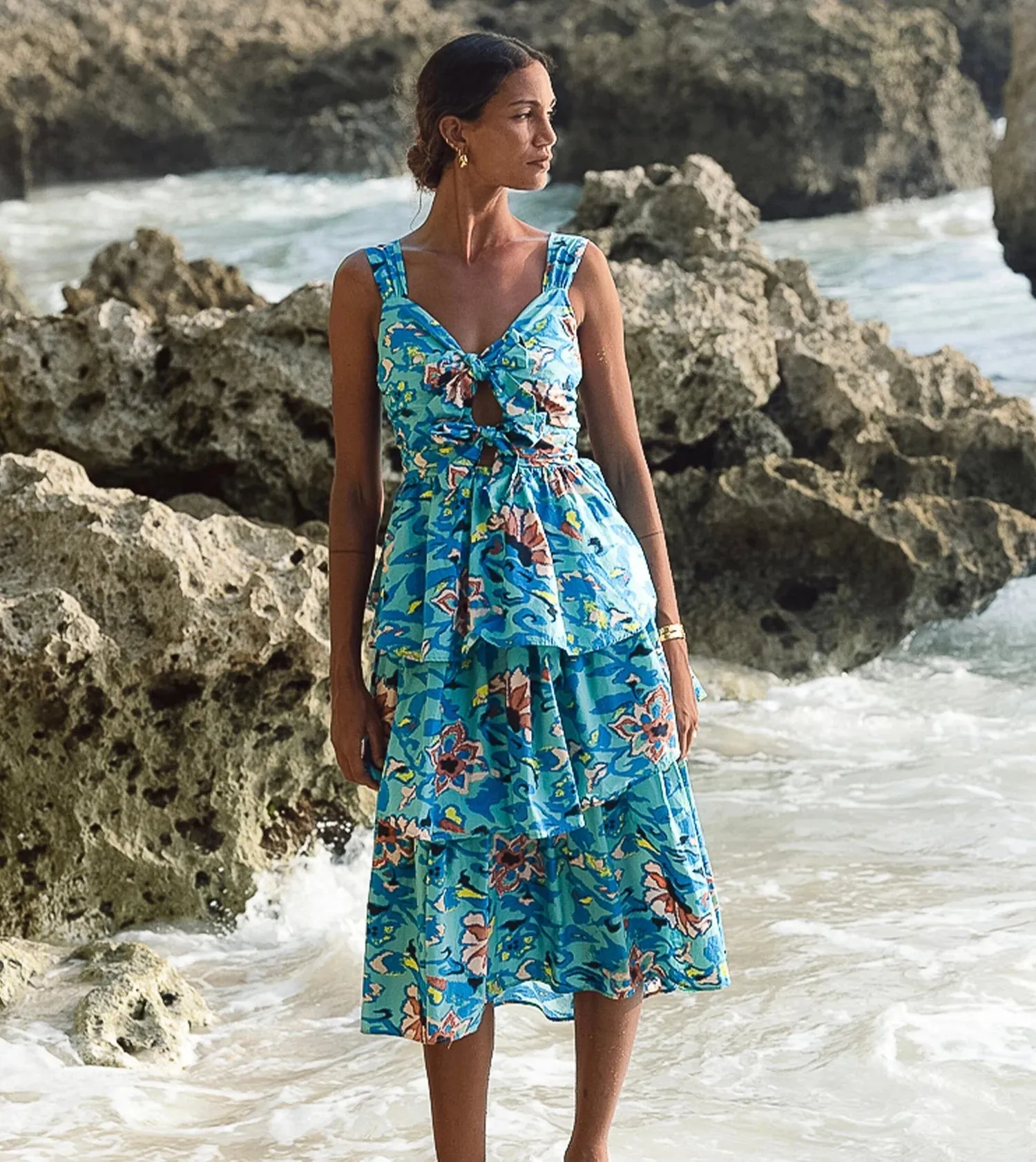 Imara Midi Dress in Calypso sold by Beau & Ro product image thumbnail 2