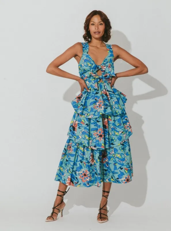Imara Midi Dress in Calypso sold by Beau & Ro