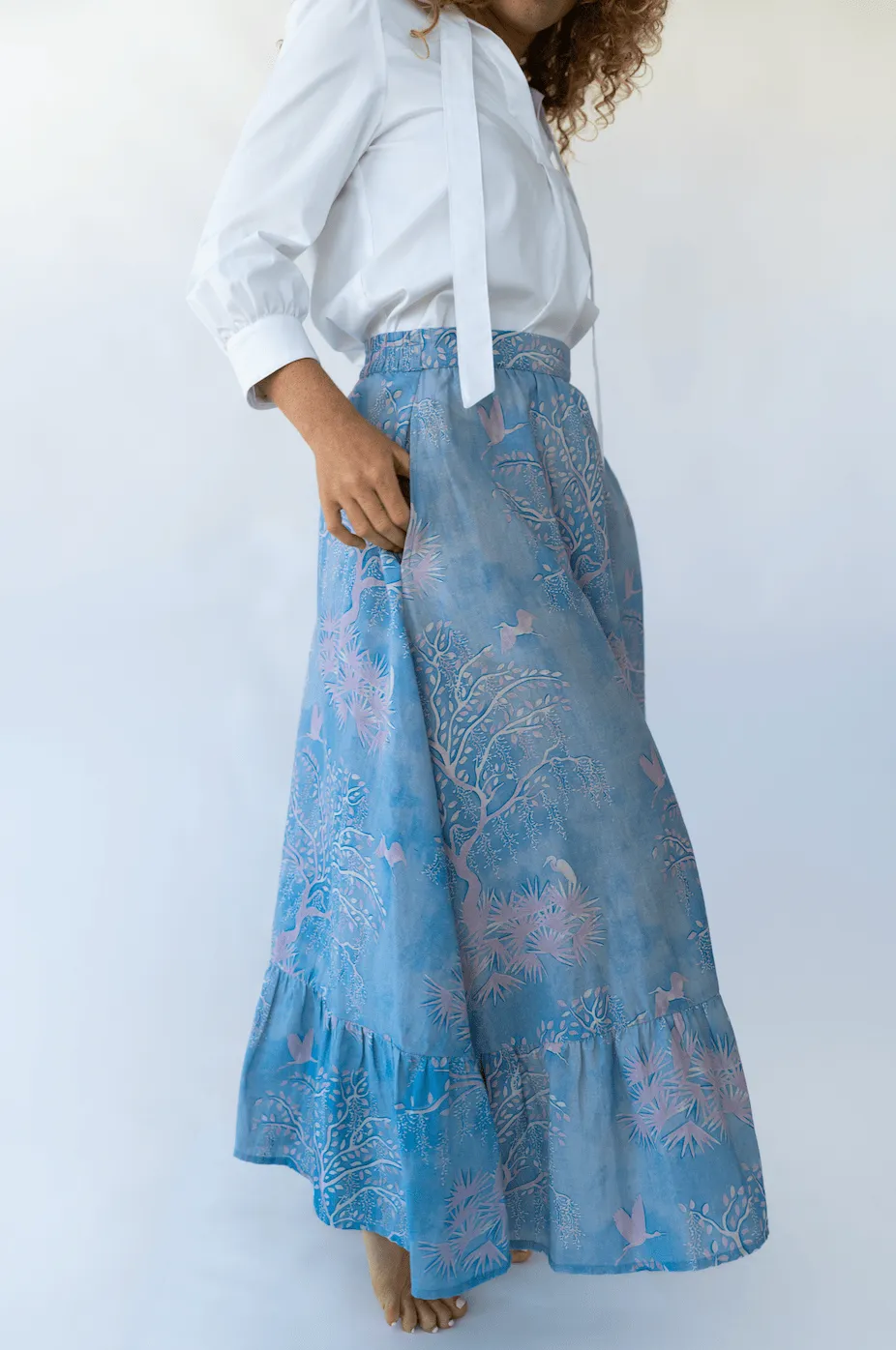 Florence Maxi Skirt in Purple Watercolor sold by Beau & Ro product image thumbnail 4