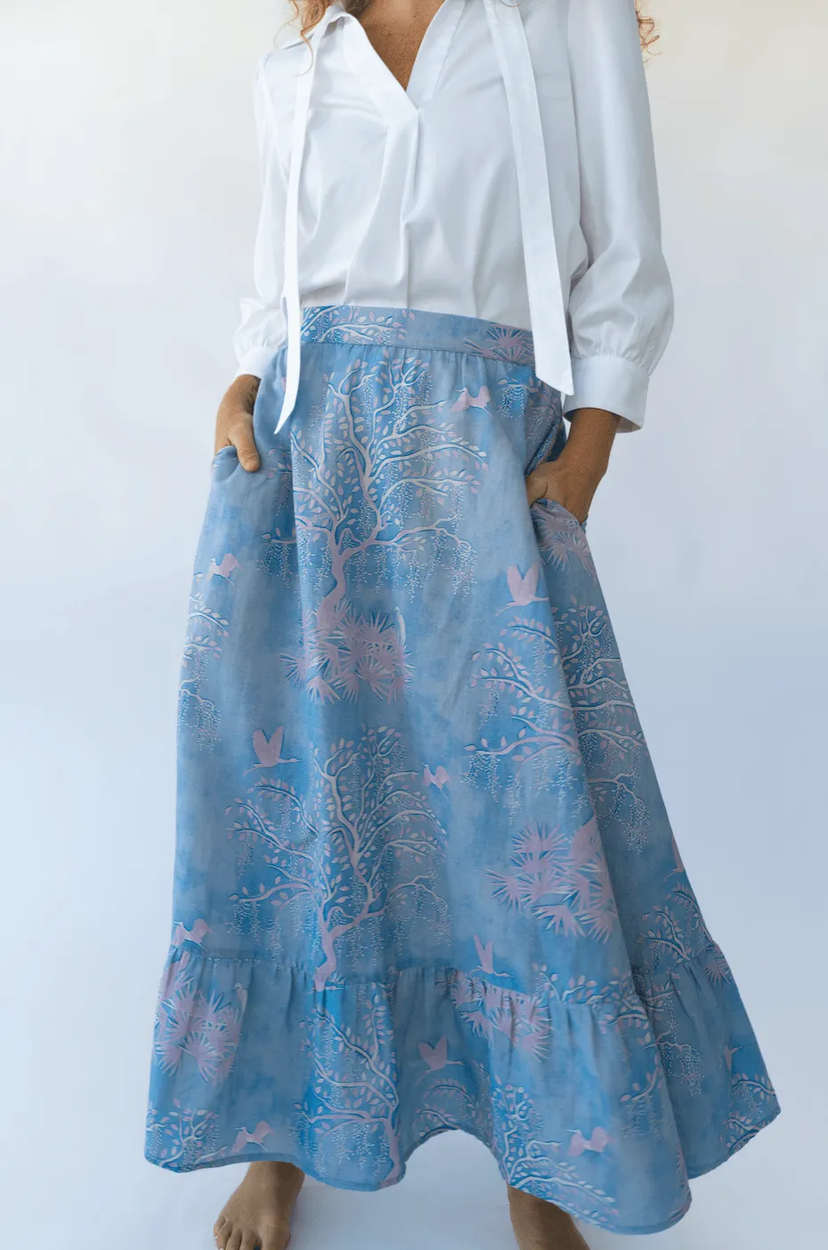 Florence Maxi Skirt in Purple Watercolor sold by Beau & Ro product image thumbnail 3