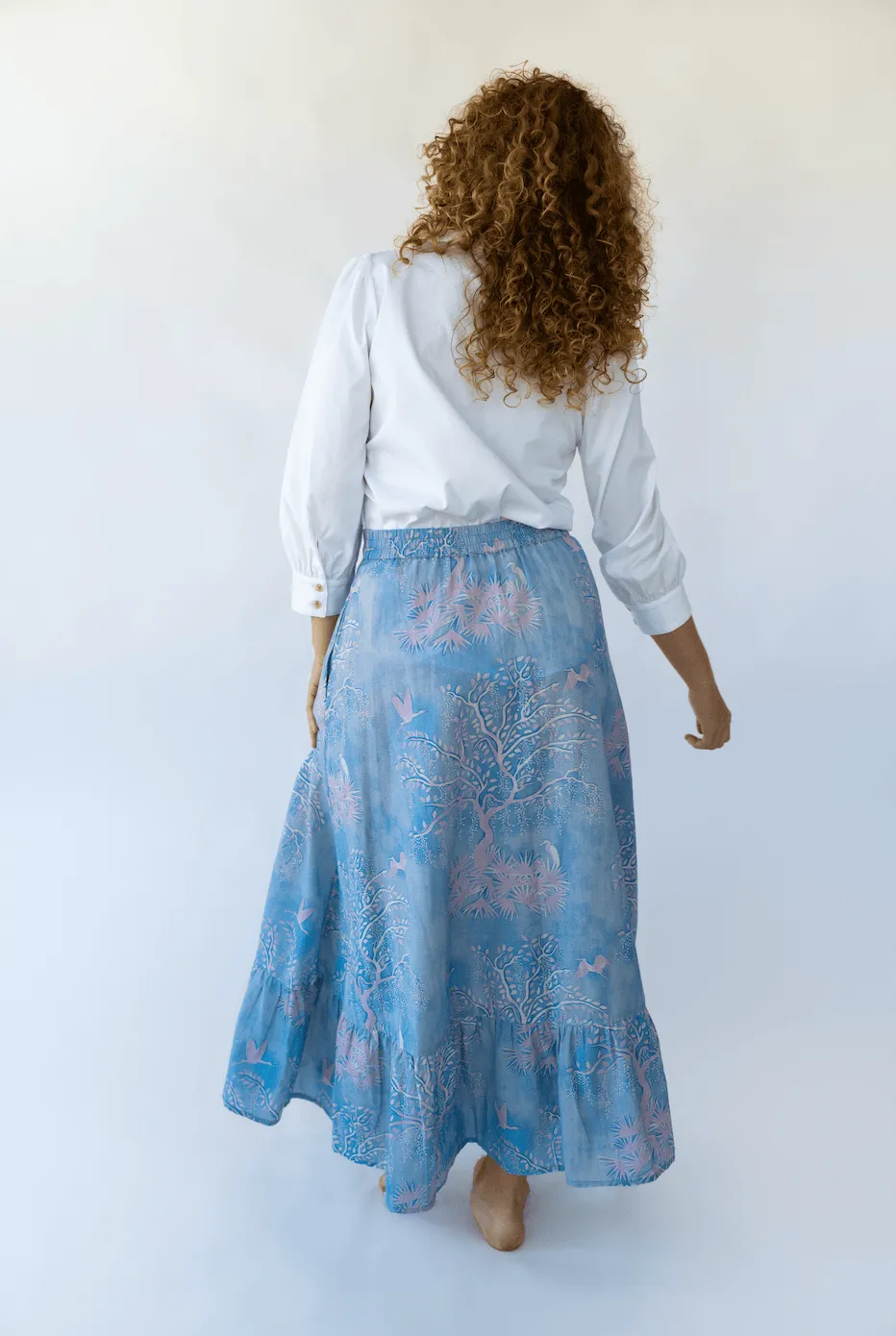 Florence Maxi Skirt in Purple Watercolor sold by Beau & Ro product image thumbnail 5