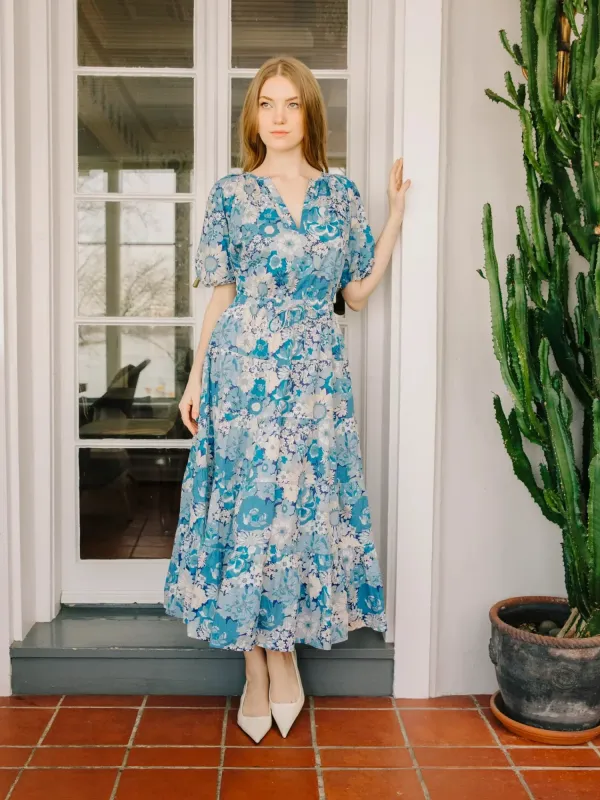 Natalie Dress in Summers in the Sun Liberty Print sold by Beau & Ro