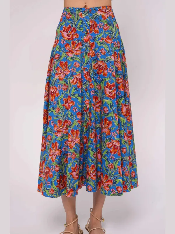 Tricia Long Skirt in Archive Tulip Liberty Print sold by Beau & Ro