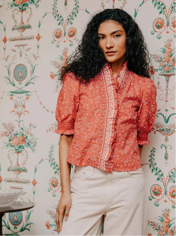 Zuri Top in Rosemary Dreamscape sold by Beau & Ro