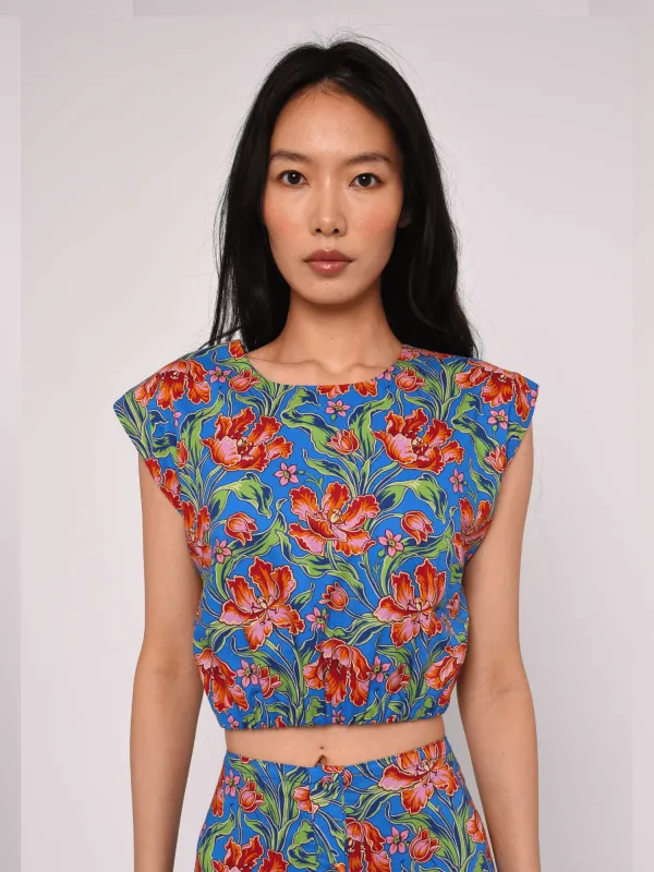 Cambie Top in Archive Tulip Liberty Print sold by Beau & Ro