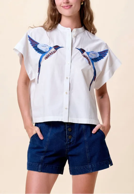 Ariel Blouse in White sold by Beau & Ro