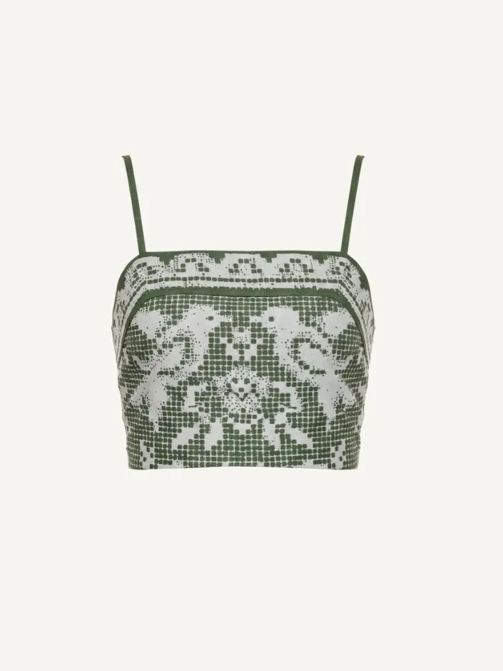 Juniper Top in Verdant Flight sold by Beau & Ro