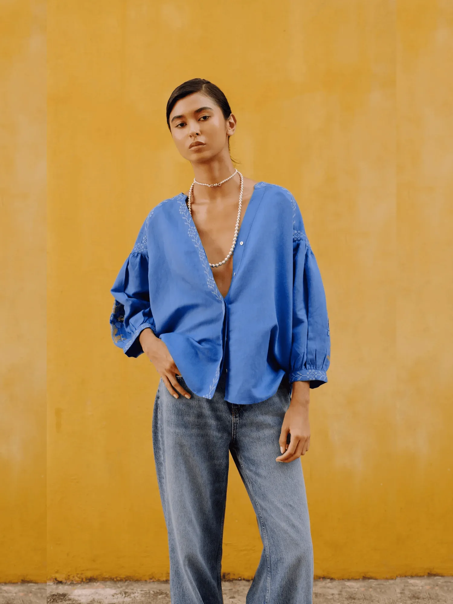 The Royal Blue Blouse sold by Beau & Ro product image thumbnail 3