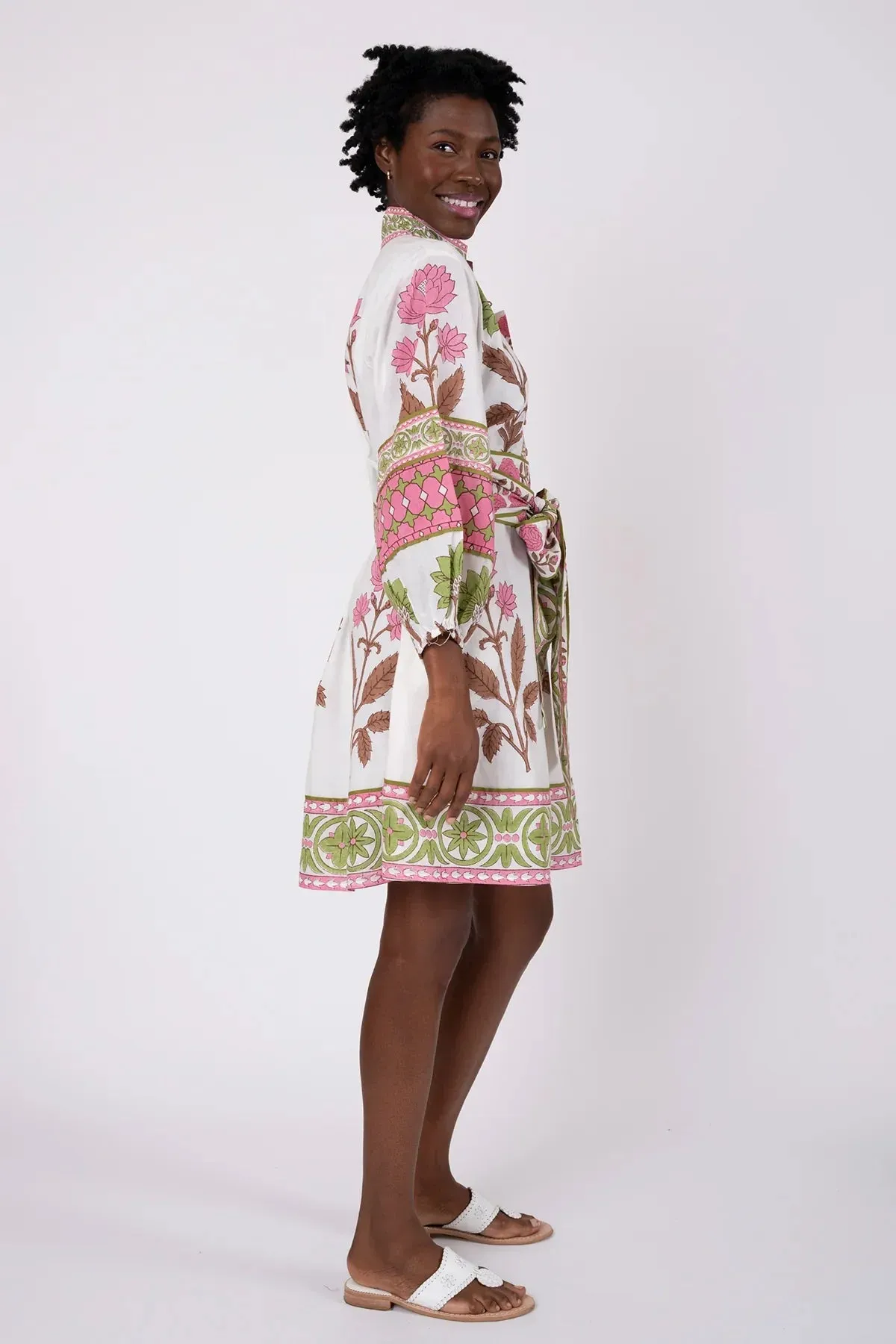 SUE SARTOR Flounce Shorty | Pink/Peridot Dahlia sold by Beau & Ro product image thumbnail 5