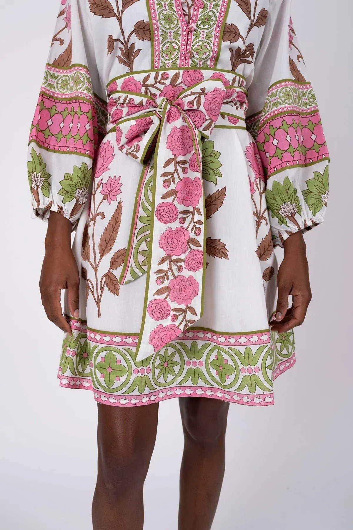 SUE SARTOR Flounce Shorty | Pink/Peridot Dahlia sold by Beau & Ro product image thumbnail 4