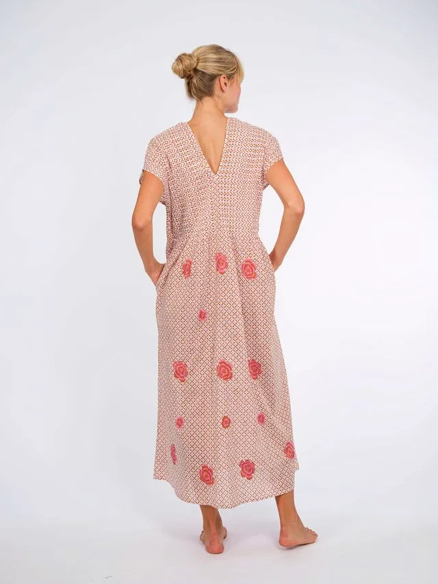 Sea Cale Dress in Dotty Mustard and Peony Embroidery sold by Beau & Ro product image thumbnail 4
