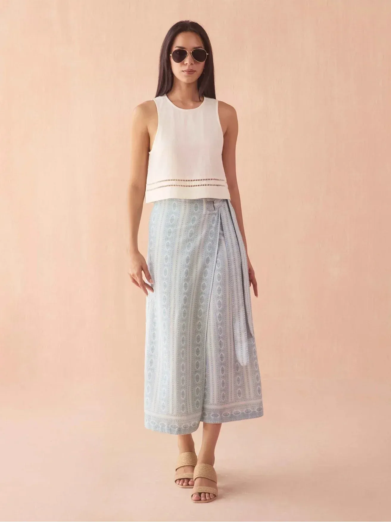 Sammi Skirt in Fiona Ice sold by Beau & Ro