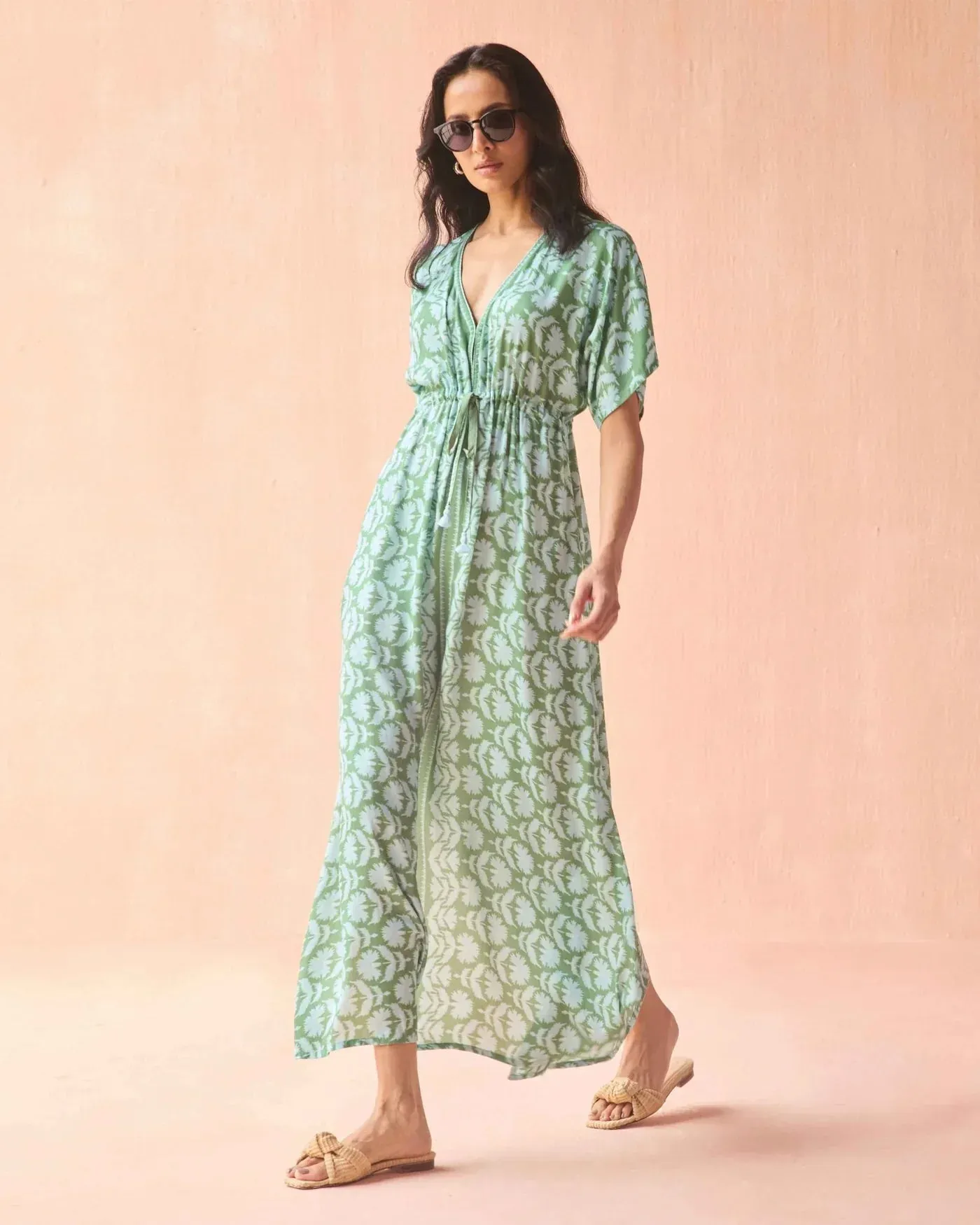 Pia Caftan in Marlie Matcha sold by Beau & Ro product image thumbnail 3