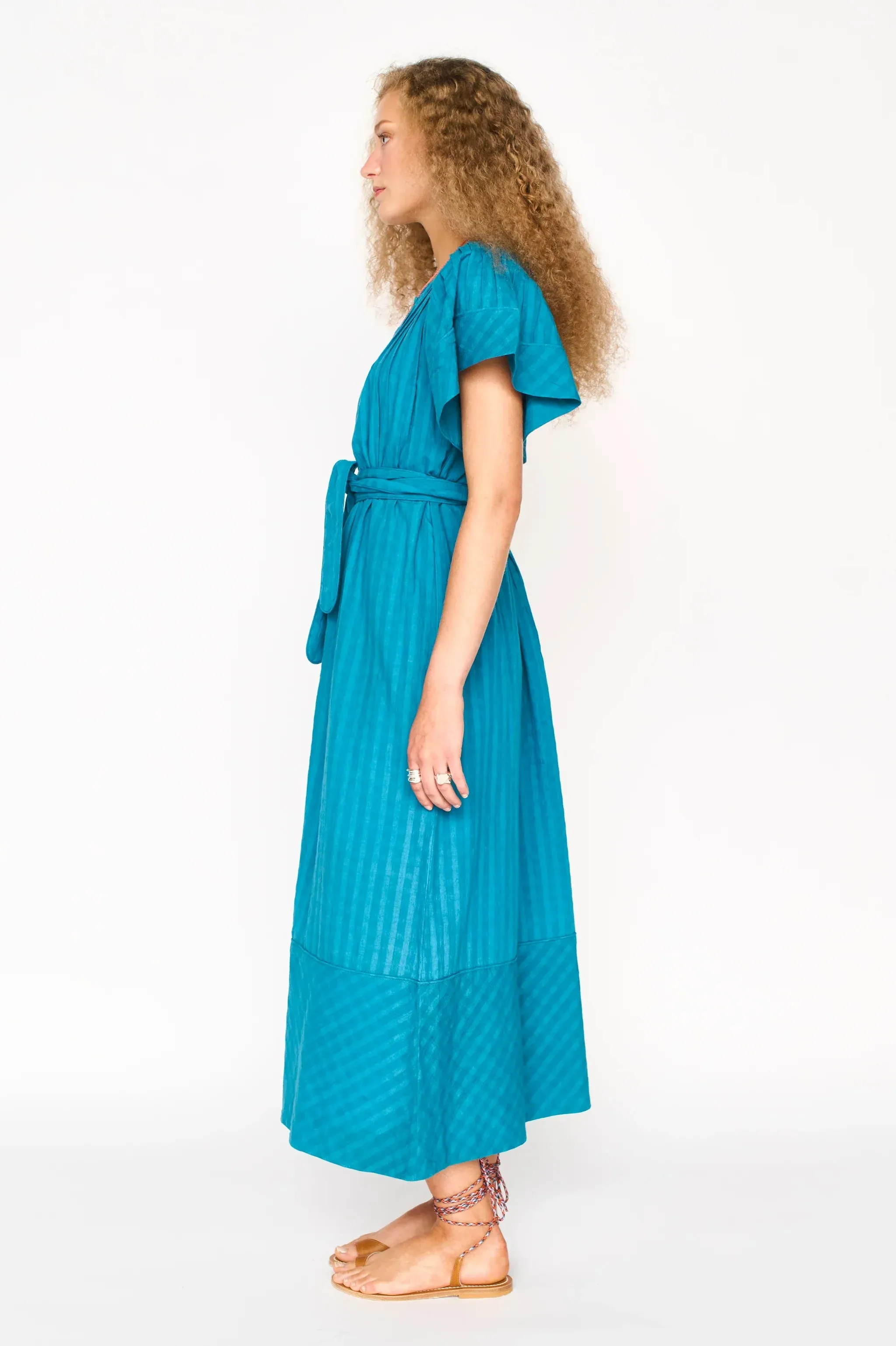 Vienna Pintuck Dress in Azure Dobby sold by Beau & Ro product image thumbnail 3