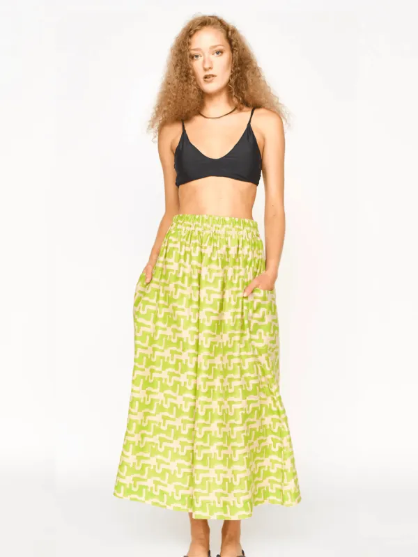 Verona Skirt in Lime Popova made by Mirth