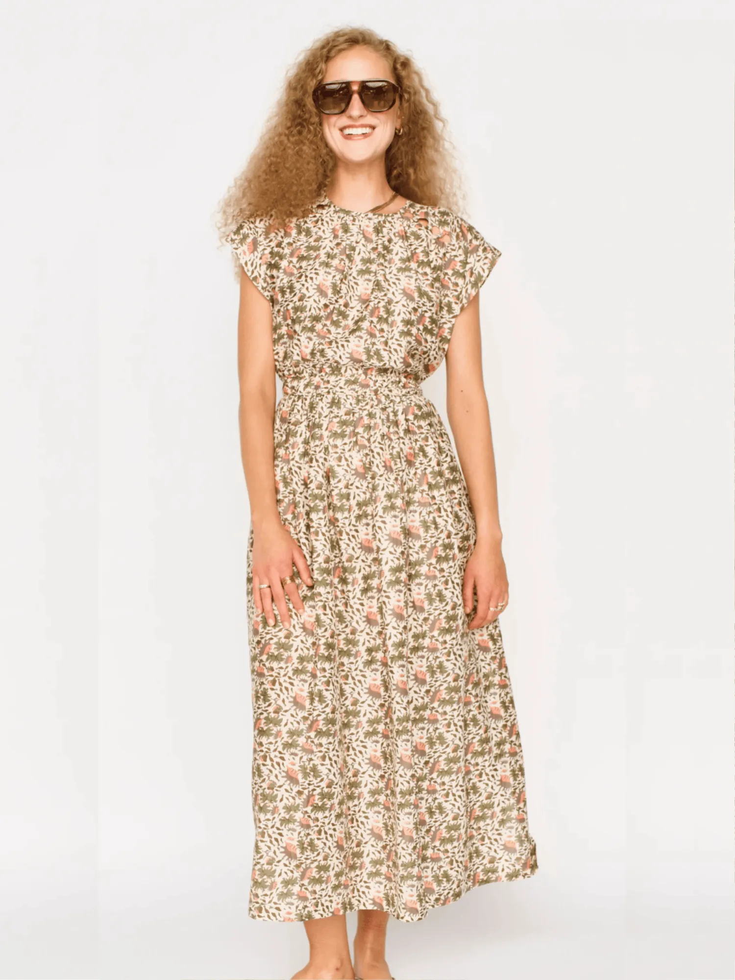 Merida Dress in Pink Cowrie sold by Beau & Ro