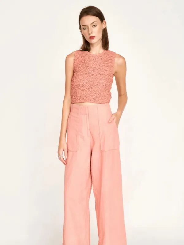 Lucia Smocked Top in Pomelo sold by Beau & Ro