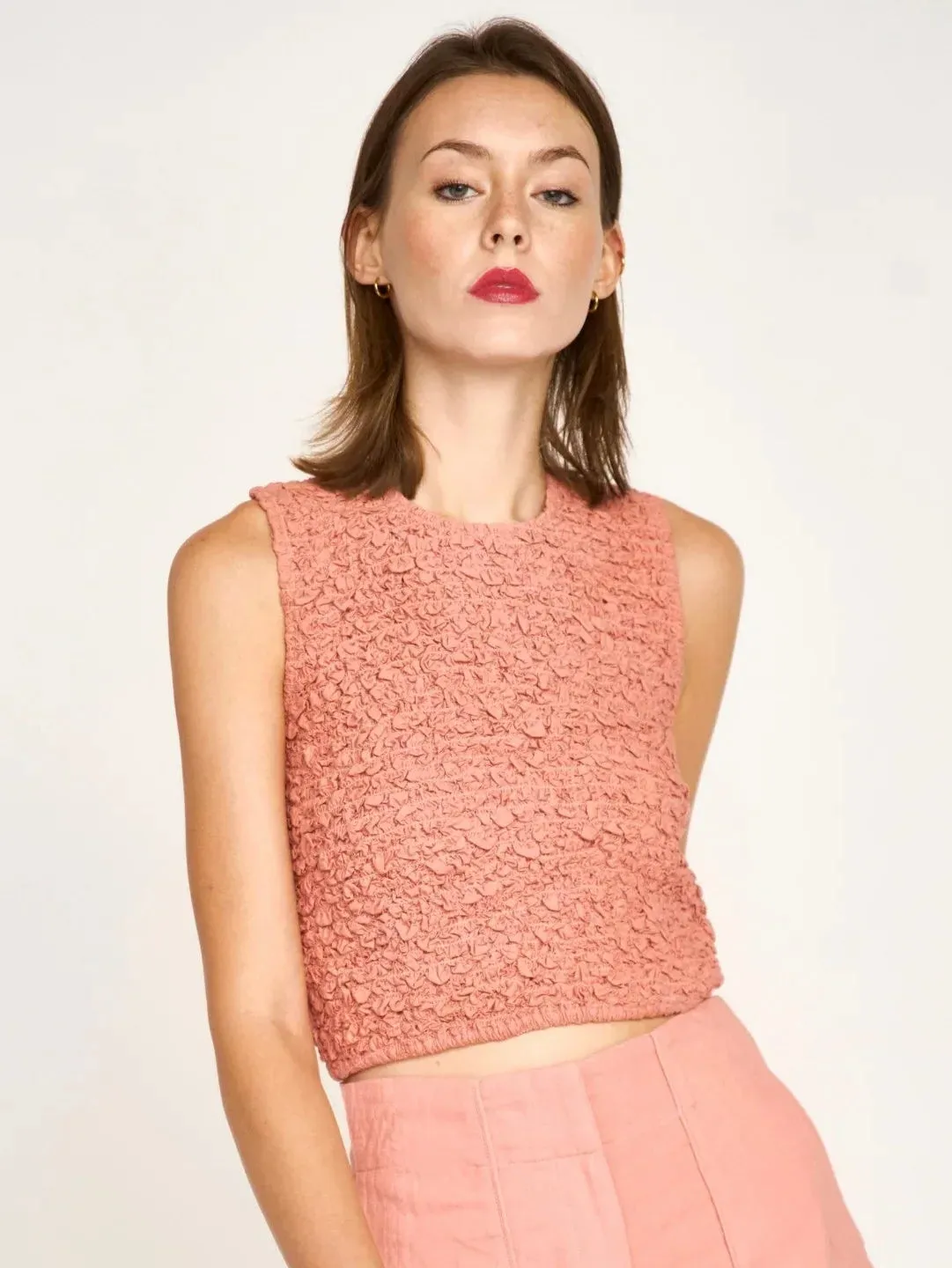 Lucia Smocked Top in Pomelo sold by Beau & Ro product image thumbnail 2