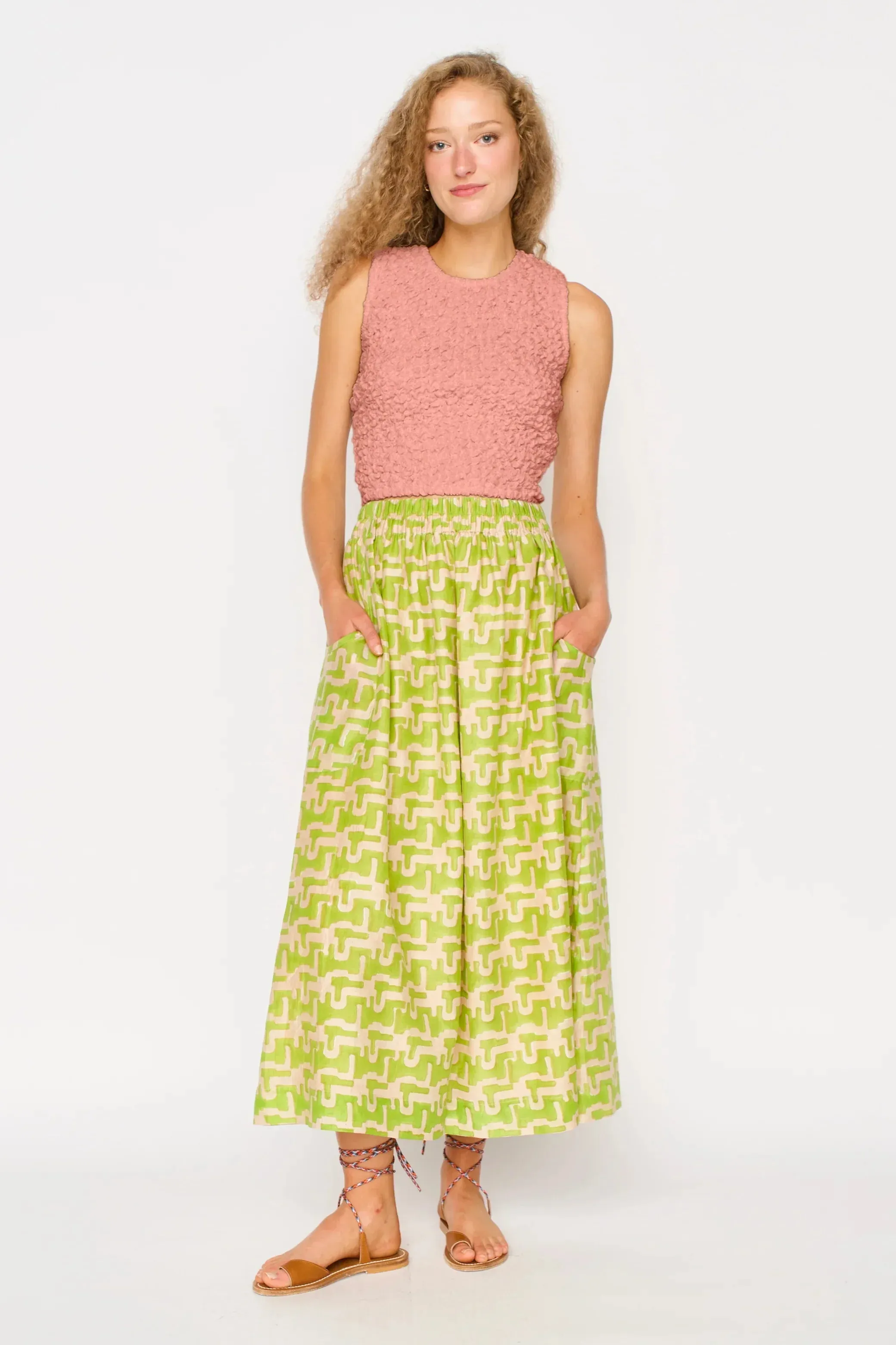 Lucia Smocked Top in Pomelo sold by Beau & Ro product image thumbnail 4