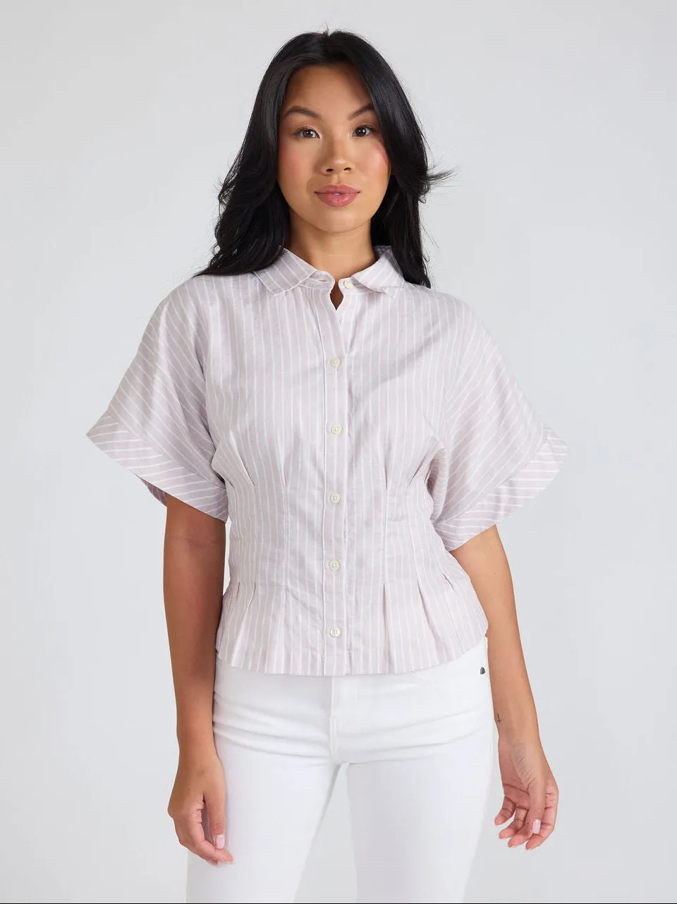 Paris Top in Sand Ticking sold by Beau & Ro