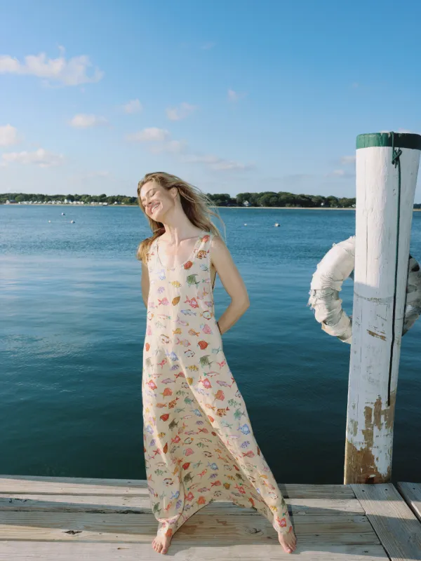 The Penelope Maxi Dress in Fête de la mer made by Beau & Ro