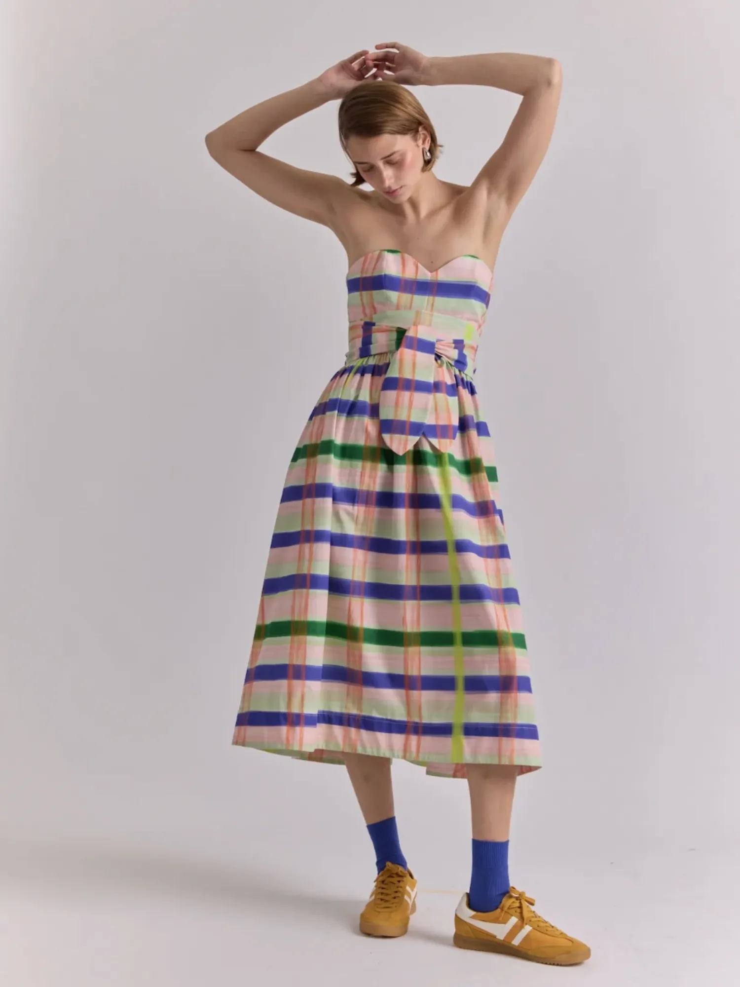 The Dalila Dress in Aqua sold by Beau & Ro