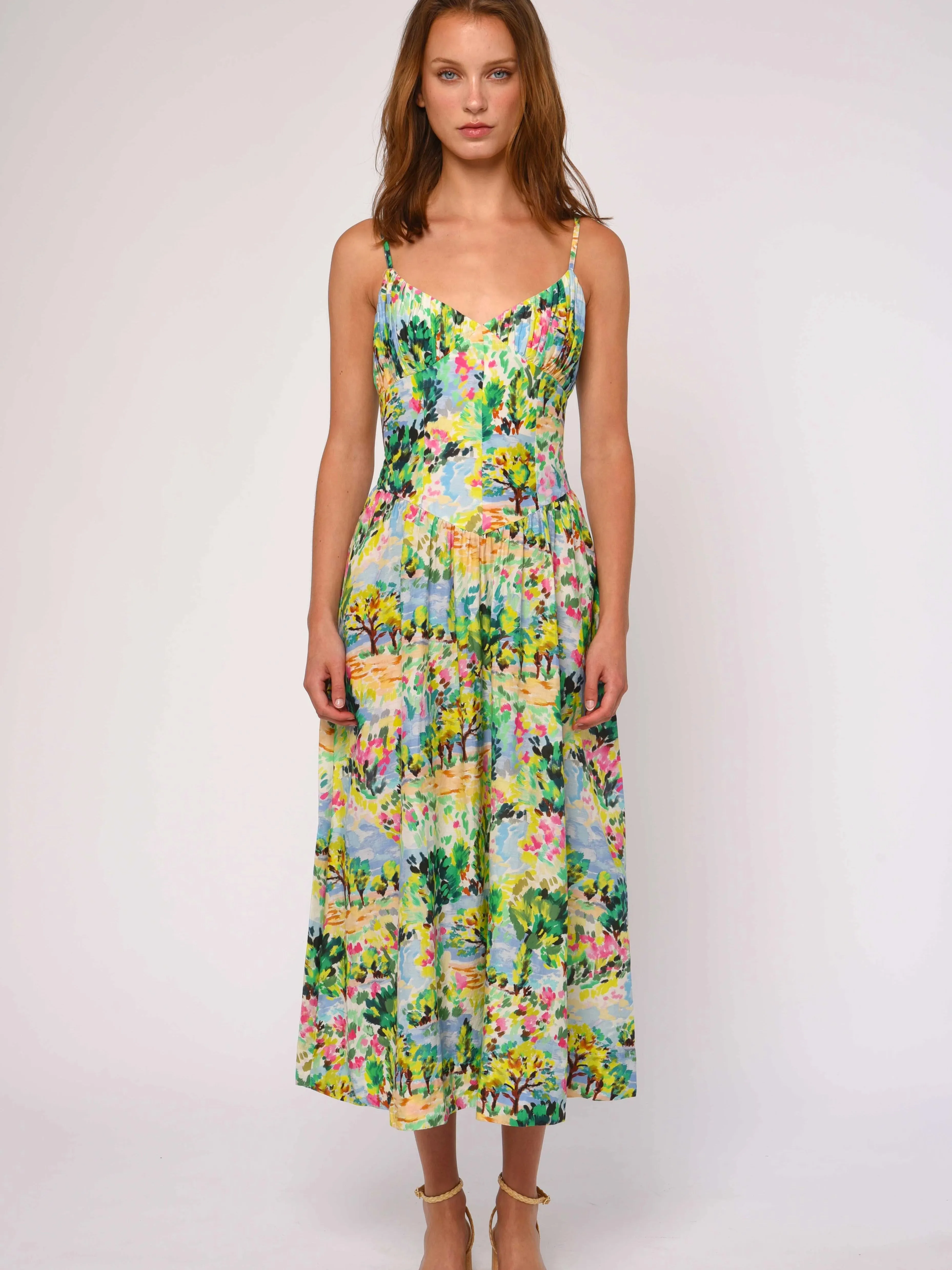 Tilda Maxi Dress in Giverny Garden Print sold by Beau & Ro