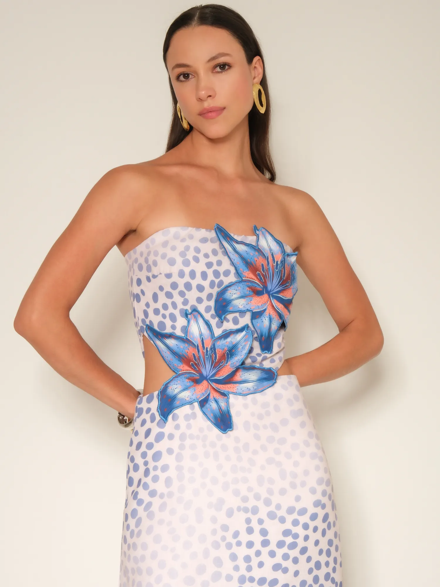 The Polka Lilies Maxi Dress sold by Beau & Ro product image thumbnail 2