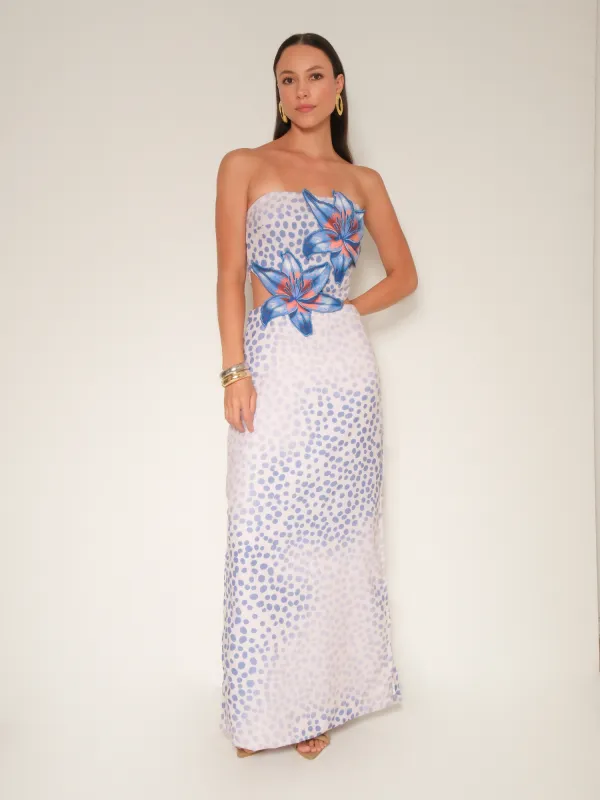 The Polka Lilies Maxi Dress made by Beau & Ro