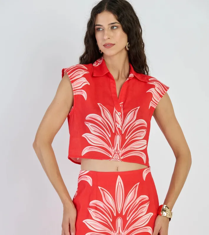 Alba Top in Palm Springs Rouge made by Beyond by Vera