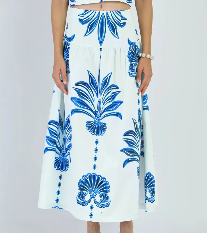 Kara Skirt in Palm Springs Navy made by Beyond by Vera