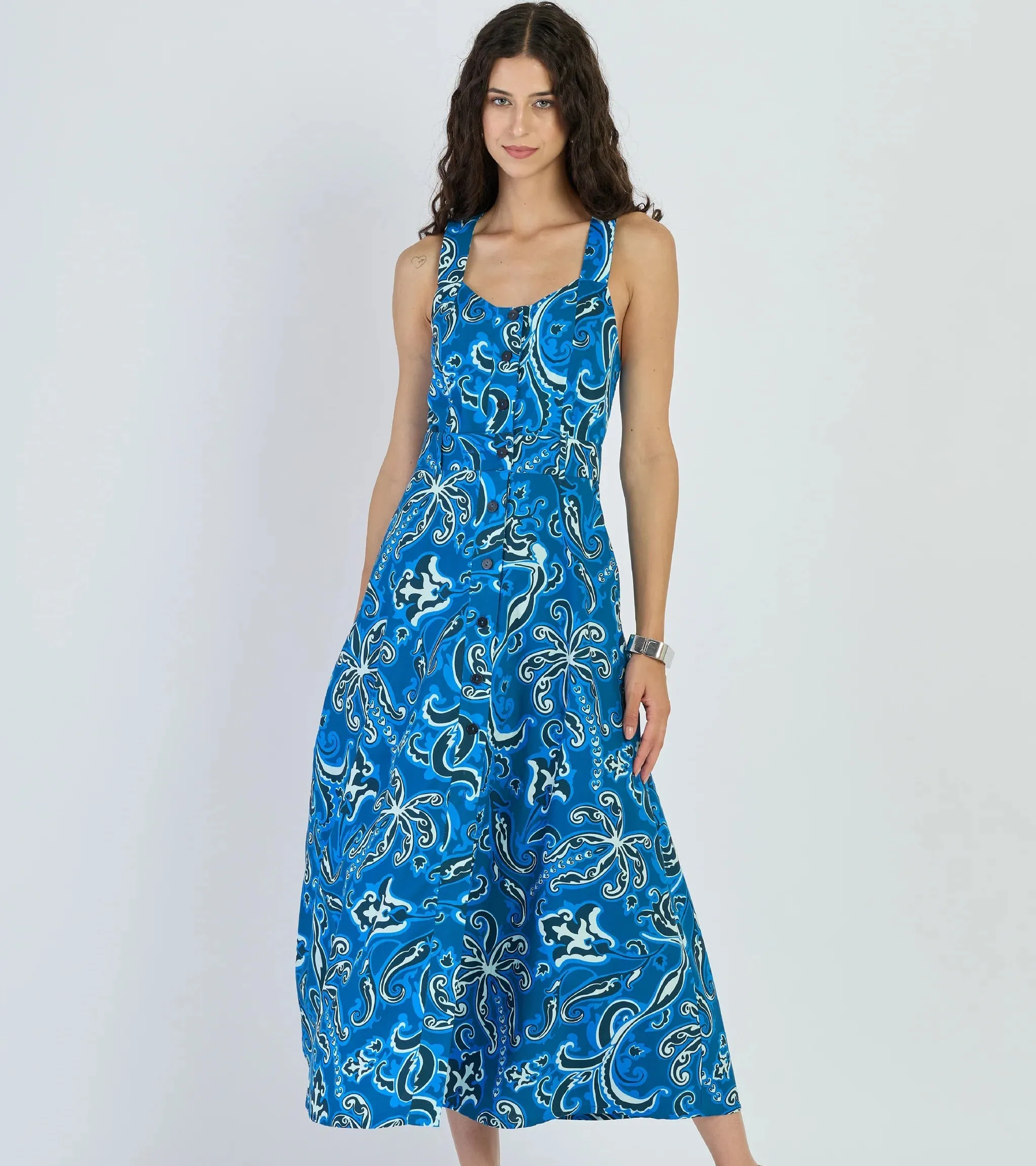 Nico Dress in Mermaid Navy sold by Beau & Ro