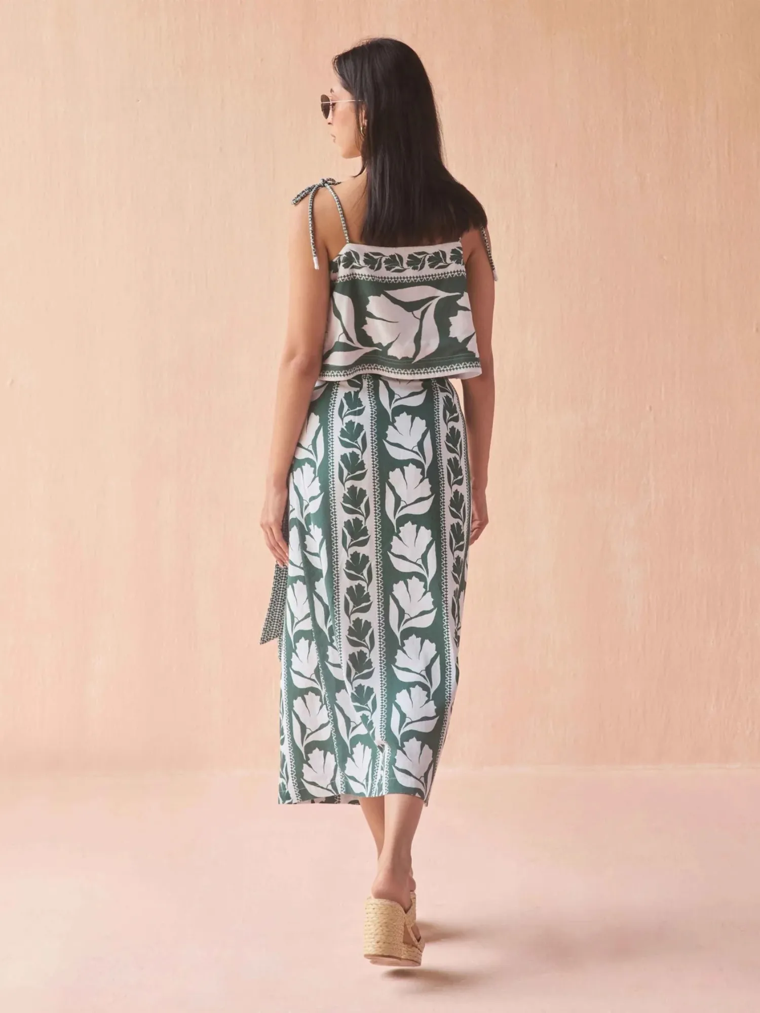 Sammi Skirt in Gwenn Palm sold by Beau & Ro product image thumbnail 2