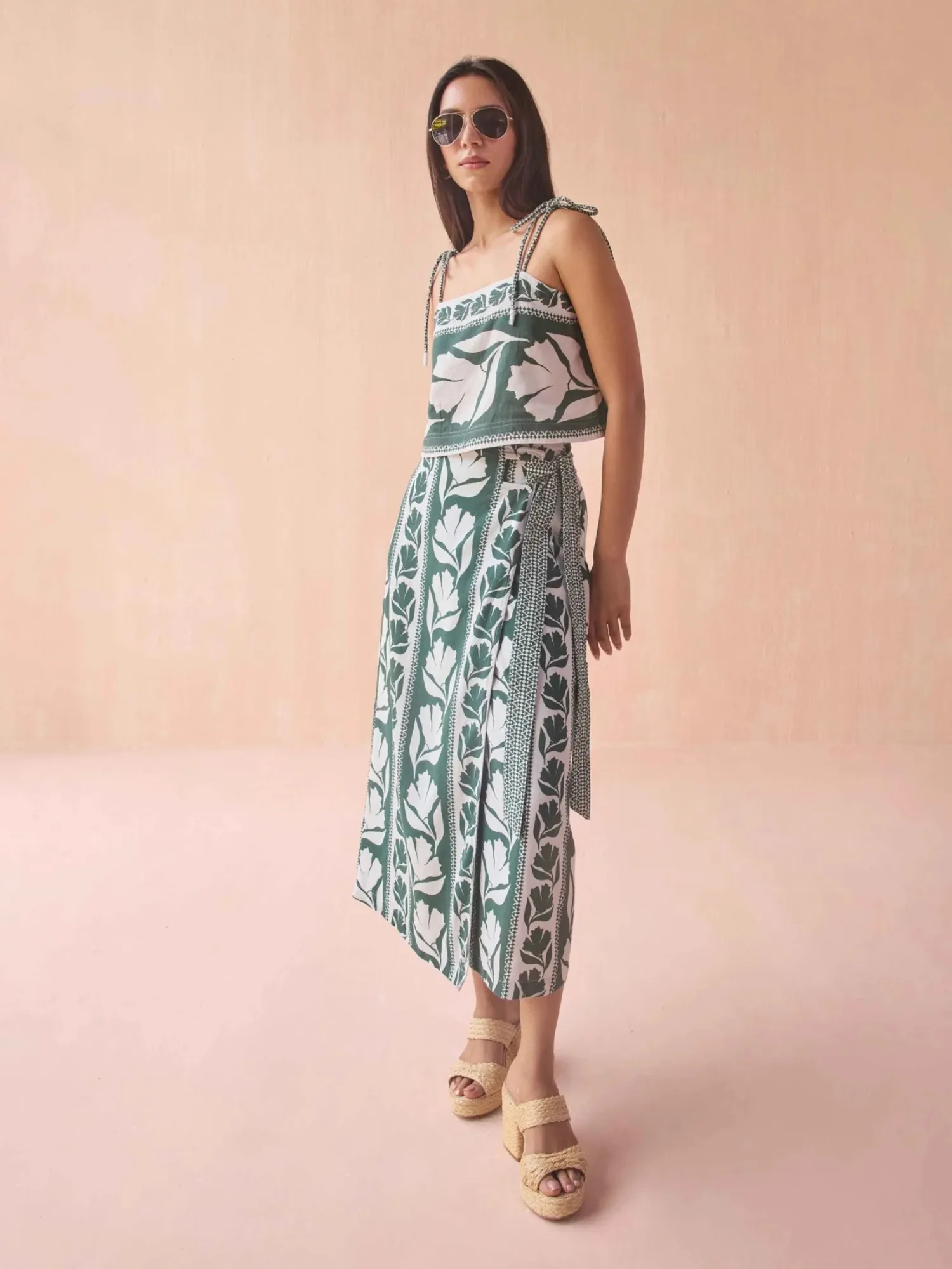 Sammi Skirt in Gwenn Palm sold by Beau & Ro product image thumbnail 3