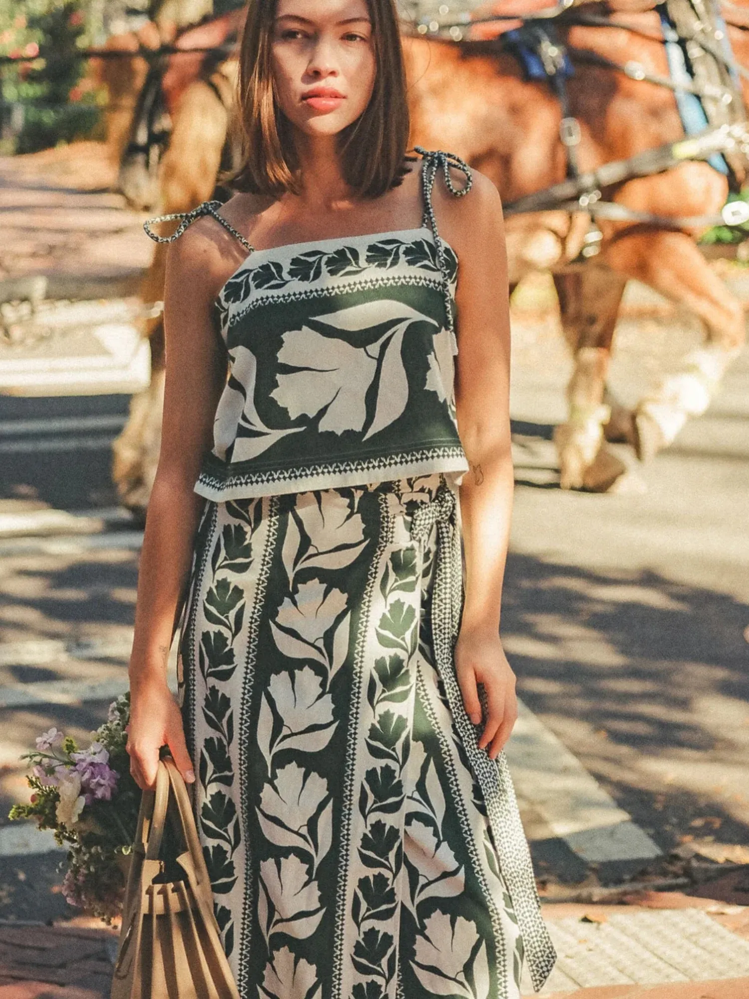 Sammi Skirt in Gwenn Palm sold by Beau & Ro product image thumbnail 4
