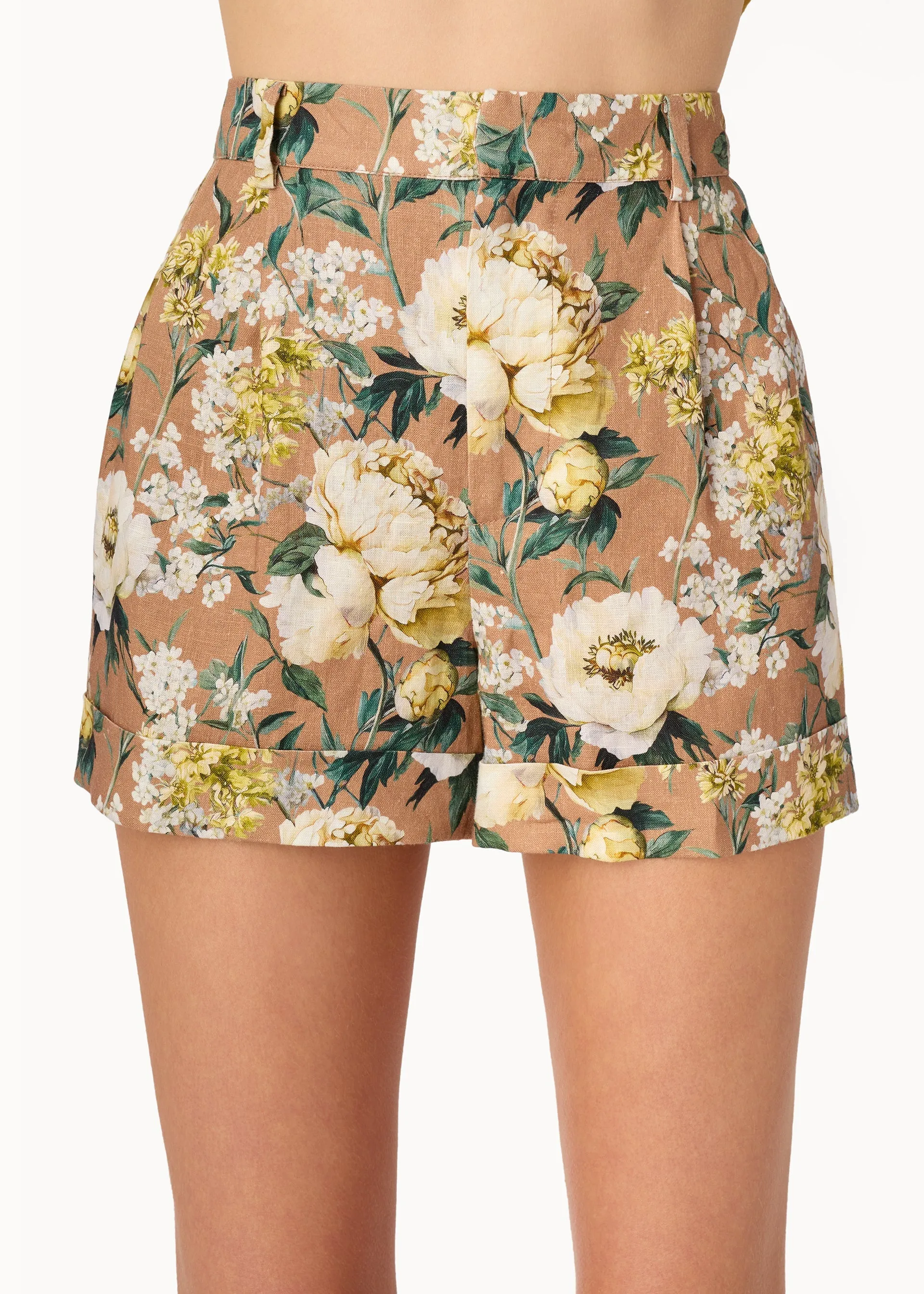 Ravi Linen Short in Morning Flourish sold by Beau & Ro product image thumbnail 2